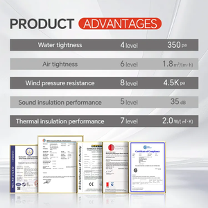 Derchi nhà máy Giá Nhiệt Hệ thống cách nhiệt bão tác động đôi Ba tráng men nhôm trượt gấp cửa màn hình - Product Image 6