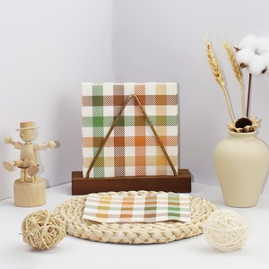 Servilletas de Papel Estampadas a Cuadros Coloridos para Hotel, Restaurante, Decoración de Fiestas, Desechables, Rectangulares, Pulpa de Madera Virgen, 20 Hojas - Product Image 3