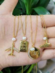 <span class=keywords><strong>Collier</strong></span> avec pendentif en forme de papillon/<span class=keywords><strong>plume</strong></span>/croix, mini-charmes tendance CH-JDN0883, pavé de CZ, <span class=keywords><strong>collier</strong></span> de perles en gros - Product Image 2