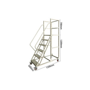 6 Paso 1,2 <span class=keywords><strong>M</strong></span> <span class=keywords><strong>escalera</strong></span> de acero con 4 ruedas - Product Image 1