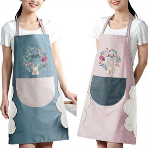 1 tablier de cuisine unisexe imperméable et résistant à l'huile avec grande poche, pour essuyer les mains, usage domestique et nettoyage - Product Image 1
