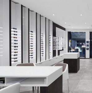 หน่วยแสดงผลแบบออพติคอลที่ออกแบบสร้างสรรค์ทันสมัยชั้นวางของในโรงงานจำหน่ายแว่นตาโต๊ะที่วางจำหน่ายแว่นตา - Product Image 4