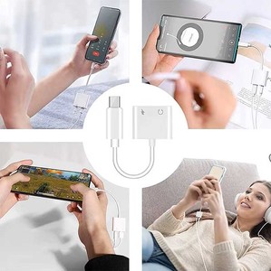 <span class=keywords><strong>Adaptateur</strong></span> OTG 2-en-1 C 3.5mm Audio Splitter Converter USB-C <span class=keywords><strong>PC</strong></span> USB Adapter Phone Charging Cable Audio <span class=keywords><strong>Jack</strong></span> Laptop Tablet - Product Image 5