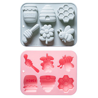 Moule en silicone en stock à thème abeille pour chocolat, gâteaux, bonbons gélifiés, desserts, savons faits main et plâtre, Chine