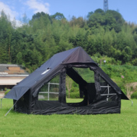 Tente gonflable pour 6 personnes pour le camping avec cheminée et fenêtre de toit, tente gonflable, tente de glamping avec pompe, tente chaude, tente pneumatique