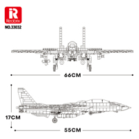 Reobrix Série d'armes de l'armée de l'air, modèle d'avion de chasse F-14 Stealth, modèle d'avion militaire, blocs de construction, jouet de construction pour garçons