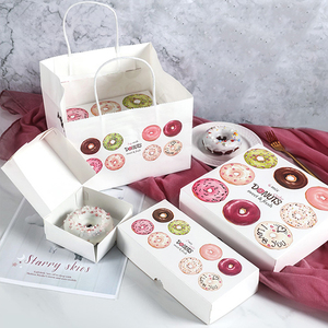 <span class=keywords><strong>Cajas</strong></span> de Cartón Blancas y Rosas <span class=keywords><strong>para</strong></span> Donuts, Personalizadas con Diseño Impreso, Caja de Papel <span class=keywords><strong>para</strong></span> Empacar Sushi, Macarons y Donuts con Ventana Transparente - Product Image 2