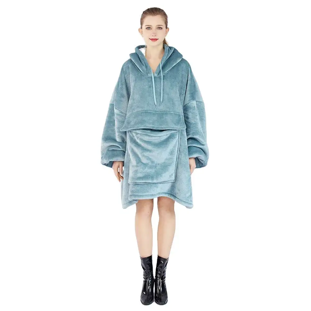 Home Textile China Encapuzado Wearable camisola Oversize cobertor hoodies Custom flanela Sherpa