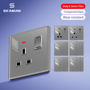 Enchufe Eléctrico con Interruptor de 13A, Panel de Cristal, Puertos USB de 5V, Enchufe Doble de Pared con USB Tipo C Universal - Product Image 2