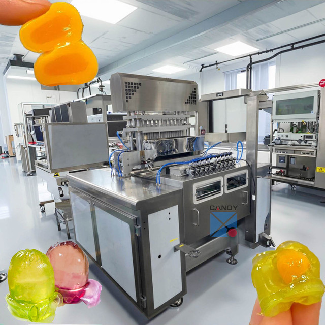 Full Automatic 3D Gummy Center Filling Soft Peeling Candy Production Line