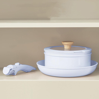 Ensemble de casseroles et poêles allant au four Batterie de cuisine en céramique antiadhésive Poignée détachable Ensemble de cuisine Poignées amovibles