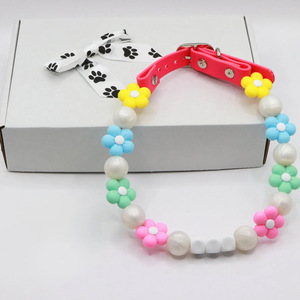 Yile <b>Pets</b> Pastel Beaded <b>Pet</b> <b>Collar</b> Waterproof Medium Dog <b>Collar</b> Customizable Color All Seasons - Product Image 1