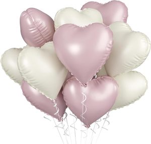Lot de 10 ballons en aluminium mats rose et bleu de 18 pouces en forme de cœur pour <span class=keywords><strong>anniversaire</strong></span>, mariage, révélation du sexe et accessoires de fête - Product Image 5