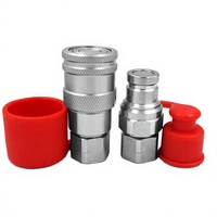 Raccords à déconnexion rapide en acier au carbone de 3/8 pouces, bouchon de valve plat avec fuite extrêmement faible pour lignes hydrauliques