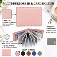 Portefeuilles de cartes d'identité en cuir PU de qualité supérieure, personnalisables avec logo, avec fentes en PVC