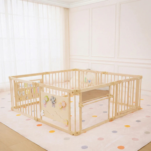 Parc de jeu 2-en-1 avec miroir et tableau blanc <span class=keywords><strong>pour</strong></span> bébés et tout-petits, parc de jeu Montessori en bois, clôture <span class=keywords><strong>pour</strong></span> bébé, panneaux multiples <span class=keywords><strong>pour</strong></span> enfants en intérieur - Product Image 1