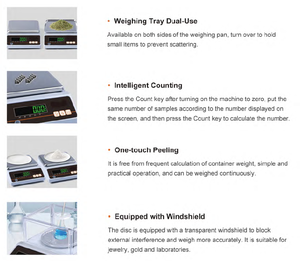 RT-P श्रृंखला <span class=keywords><strong>0.01g</strong></span> उच्च लागत प्रदर्शन गहने सोने और प्रयोगशाला संतुलन-स्केल दोनों तरफ उपलब्ध हैं। - Product Image 5