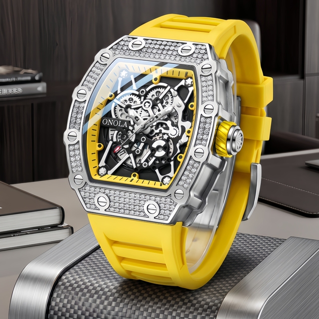 ONOLA 3827D New Design Fashion Luxury Square Quartz Watch 44mm Men's
