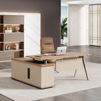 Bureau de médecin moderne Table de direction en forme de L Bureau de direction de luxe avec tiroir Bureau de travail