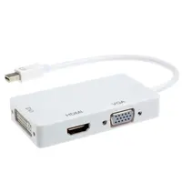 3-In-1 מיני DP Mini Displayport כדי HDMI VGA DVI מתאם ממיר אוניברסלי Mini Displayport כדי HDMI/VGA/DVI כבל מתאם