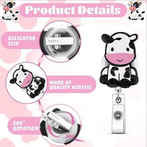 In acrilico Cow hurse Badge retrattile retrattile retrattile porta distintivo con Clip girevole per ufficio scolastico medico <span class=keywords><strong>Nur</strong></span> - Product Image 4