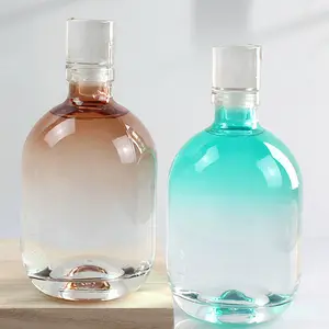 透明空酒520毫升透明玻璃酒瓶带盖饮料