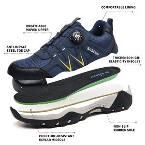 Zapatos de Seguridad Industriales Unisex de Alta Calidad con Puntera de Acero, para Senderismo, Trabajo, Deportes, con Cordones Rápidos, Suela de Goma <span class=keywords><strong>MD</strong></span>, para Invierno - Product Image 2