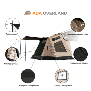 <span class=keywords><strong>Tente</strong></span> <span class=keywords><strong>de</strong></span> camping sur <span class=keywords><strong>toit</strong></span> <span class=keywords><strong>de</strong></span> voiture Ada Overland, type étendu, design moderne avec cheminée, imperméable - Product Image 5