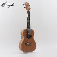 Kit de ukulélé de concert en bois d'acajou à 4 cordes de 23 pouces à faire soi-même avec un élégant ukulélé
