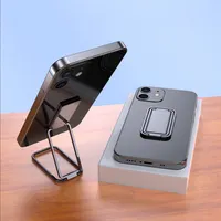Suporte de metal para celular dobrável, suporte dobrável de metal com anel magnético para telefone