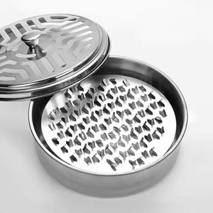 Metall Runde Weihrauch Moskito Spule Tablett Feuerfeste Mesh Edelstahl Moskito Spule Box mit Deckel Moskito Spule Halter - Product Image 1