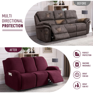 Funda de Terciopelo de Lujo para Sillón Reclinable de 3 Plazas, Juego de Fundas para Sofá Reclinable - Product Image 3
