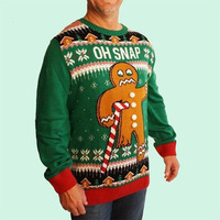 Shinesia anpassbare Herren Pullover Pullover Jacquard Muster Winter Crewneck Baumwolle Pullover Cartoon Weihnachten OEM Strick bekleidung
