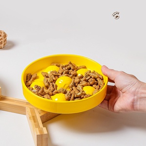 Custom New Design Yellow Elevated Ceramic Pet Cat Slow <strong>Bowls</strong> <strong>Rounded</strong> Shape for <strong>Dogs</strong> - Product Image 5