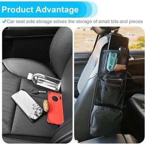 Car Seat Side Organizer Automobile Seat Storage Hanging <b>Bag</b> Multi-Pocket Drink <b>Holder</b> Mesh Pocket Seat <b>Phone</b> <b>Holder</b> for Cars - Product Image 6