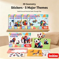 Kit de puzzle géométrique 3D autocollant DIY, thème animaux, véhicules, océan, jeu créatif éducatif