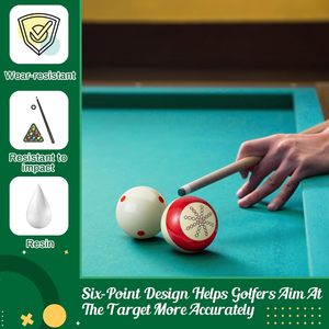 Bille de billard d'entraînement Gemscream, taille réglementaire 2-1/4 pouces, avec points pour la pratique - Product Image 4