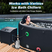 Baignoire de récupération par le froid gonflable portable pour thérapie aquatique, avec couvercle, en tissu PVC Drop Stitch, pour extérieur, noir