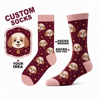 Chaussettes pour femmes en coton peigné respirant et doux, personnalisables, pour cadeaux familiaux sur mesure
