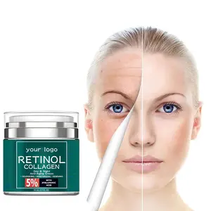 Creme facial anti-envelhecimento, clareamento e retinol com ácido hialurônico, hidratante facial para reparação de pele danificada
