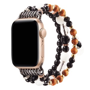 Bracelet tendance fait main avec perles pour Apple Watch Series 10/SE/9/8/7/6, bracelet élastique extensible bohème pour femme - Product Image 2