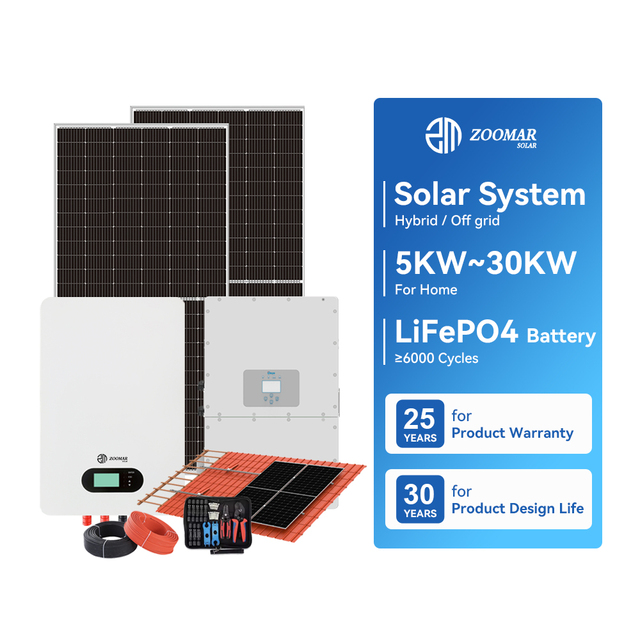 System for Home Complete Kit Monocrystalline Silicon 10kW Off-grid Energy Power Lithium Ion Battery MPPT Controller Ground