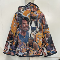 Sweat à capuche tapisserie grande taille personnalisé avec couverture tissée du fabricant doublée de soie Pull pour hommes et veste à fermeture éclair