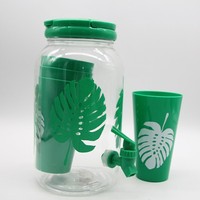 Ensemble de carafes transparentes en PET à pression, 38L, 5 pièces, avec tasses, design moderne, idéal pour le bureau et l'extérieur – Vente directe usine