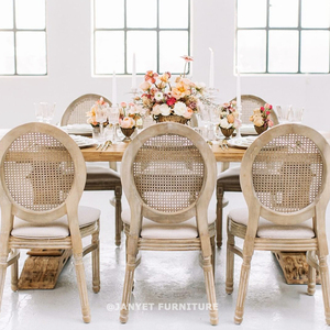 Vente en Gros <span class=keywords><strong>Location</strong></span> de Chaises Louis XIV Empilables à Dossier <span class=keywords><strong>Canne</strong></span> en Bois pour Événement Mariage - Product Image 1