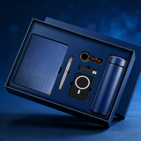 Set de Regalo Empresarial de Lujo de 6 Piezas con Libreta de Tapa Dura de PU, Taza Térmica, Paraguas, Memoria USB, Bolígrafo, Altavoz Bluetooth y Batería Externa