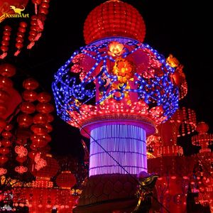 ديكور العام الجديد في الهواء الطلق كبير مهرجان صيني عرض فانوس مع أضواء ليد للبيع - Product Image 4