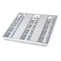 CE roHs Listed T8 troffer panneau lumineux 2x2 2x4 réflecteurs miroir 3xT8 persienne fluorescente raccord 60x120 30x120 600x600mm