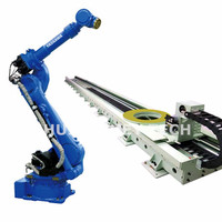 Alat robot otoman GP180, Pengendali Lengan Robot industri YRC1000 dengan pelacak Linear untuk solusi penggunaan otomatis tersedia