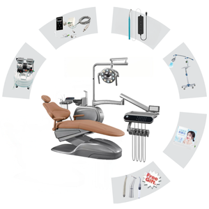 Set Riunito Odontoiatrico Completo Certificato ISO CE in Acciaio e Metallo con Alimentazione Elettrica per Trattamenti Dentali - Product Image 1